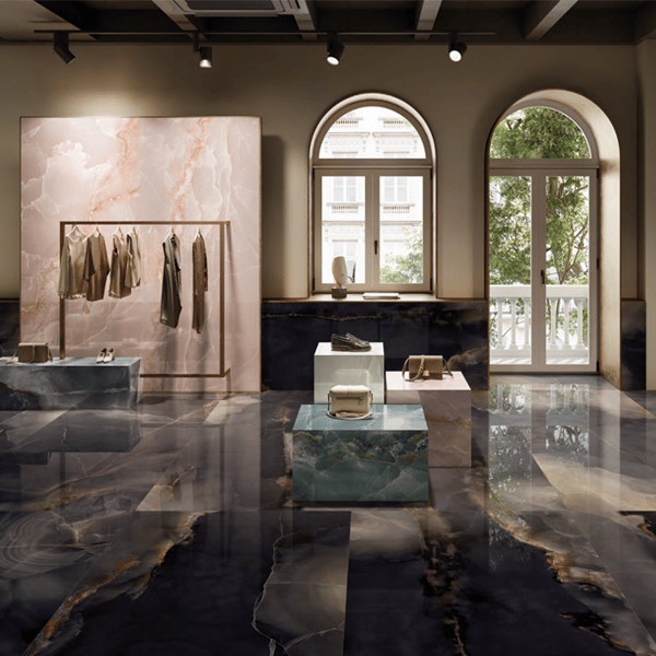 Πλακάκι Tele Di Marmo Onyx Black γυαλιστερό 60x120 cm